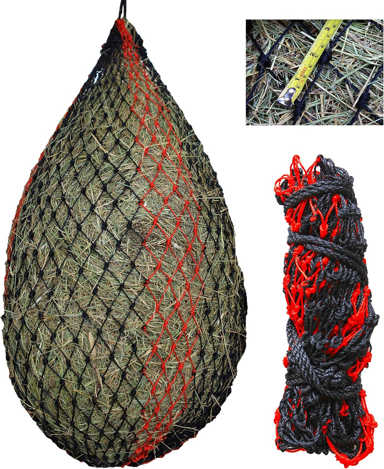 T TEKE Deluxe Slow hay Feeder hay nets, 1-3/4″ Feeding Holes, Horse Supplies hay Bags for Horses, Goats